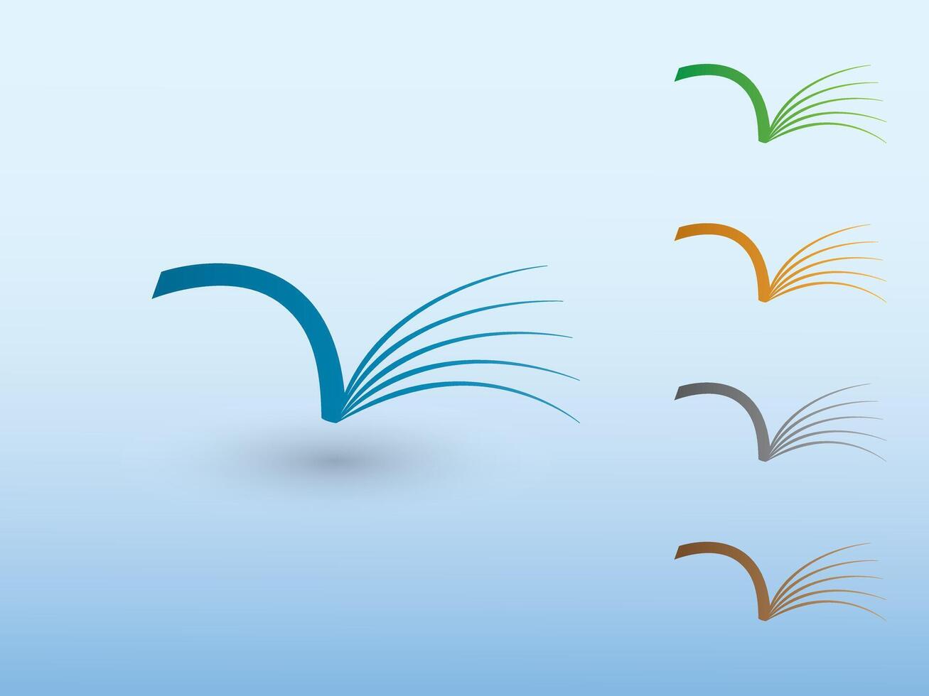 A set of open books of library for reading to share knowledge logo for school and college illustration vector