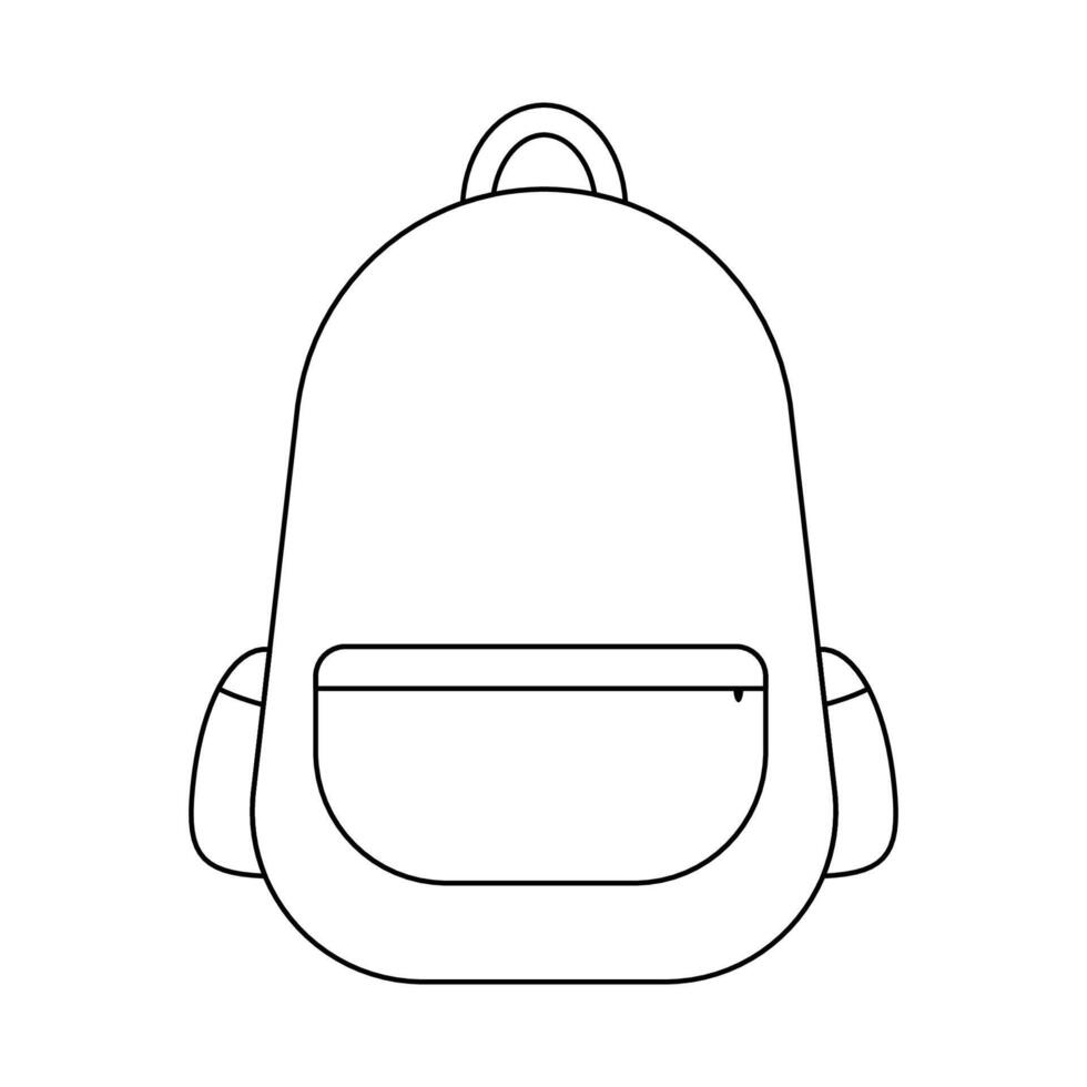 Outline backpack icon in simple lineart style. Schoolbag sign. Editable stroke vector