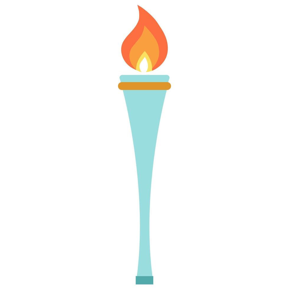 Torch with fire flat icon vector