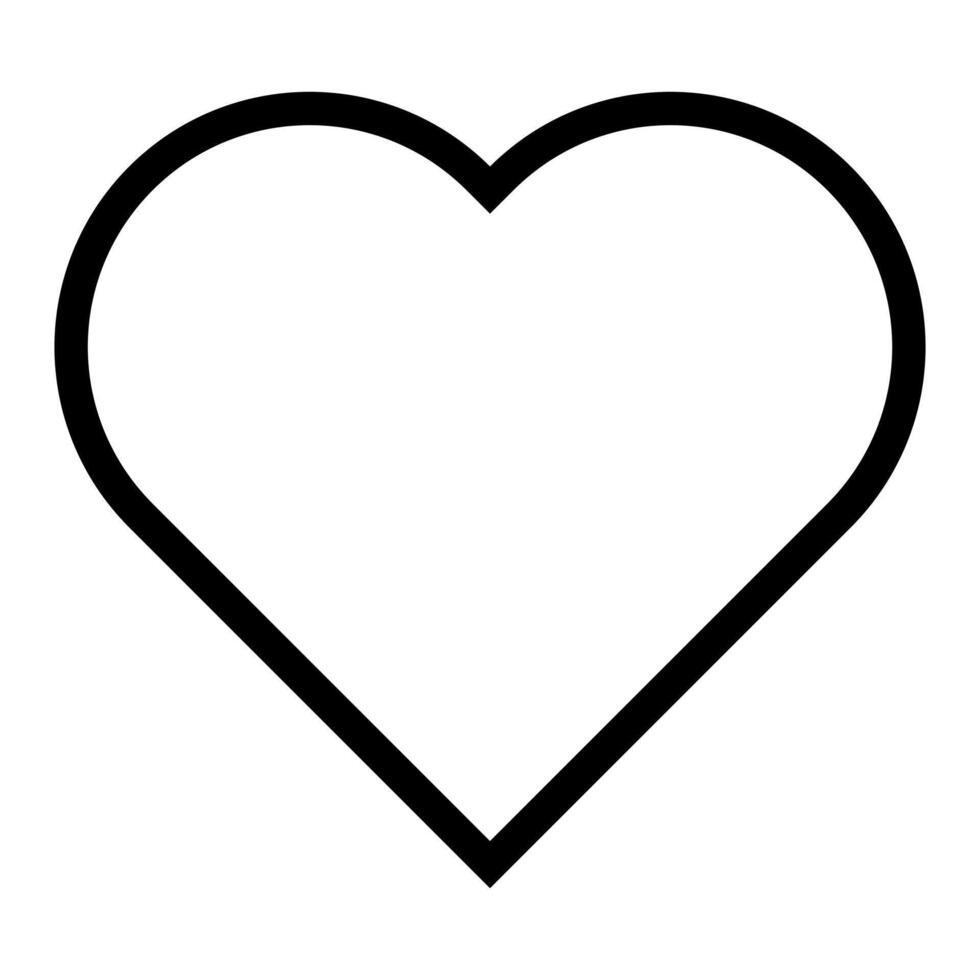 heart shape symbol, black and white silhouette illustration, white background vector