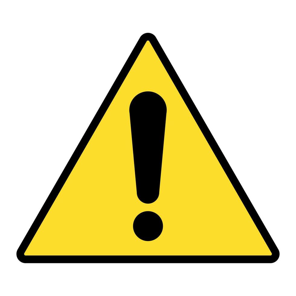 Other danger ahead sign, exclamation mark in yellow and black triangle symbol, isolated on white background vector