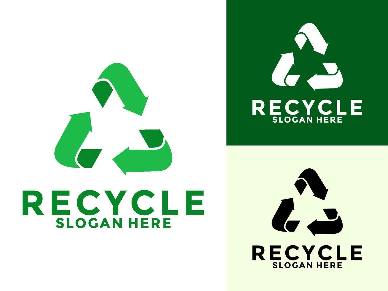 Triangle recycle ecology logo, eco and save planet logo template vector