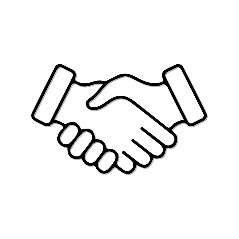 a black and white logo of a handshake. vector