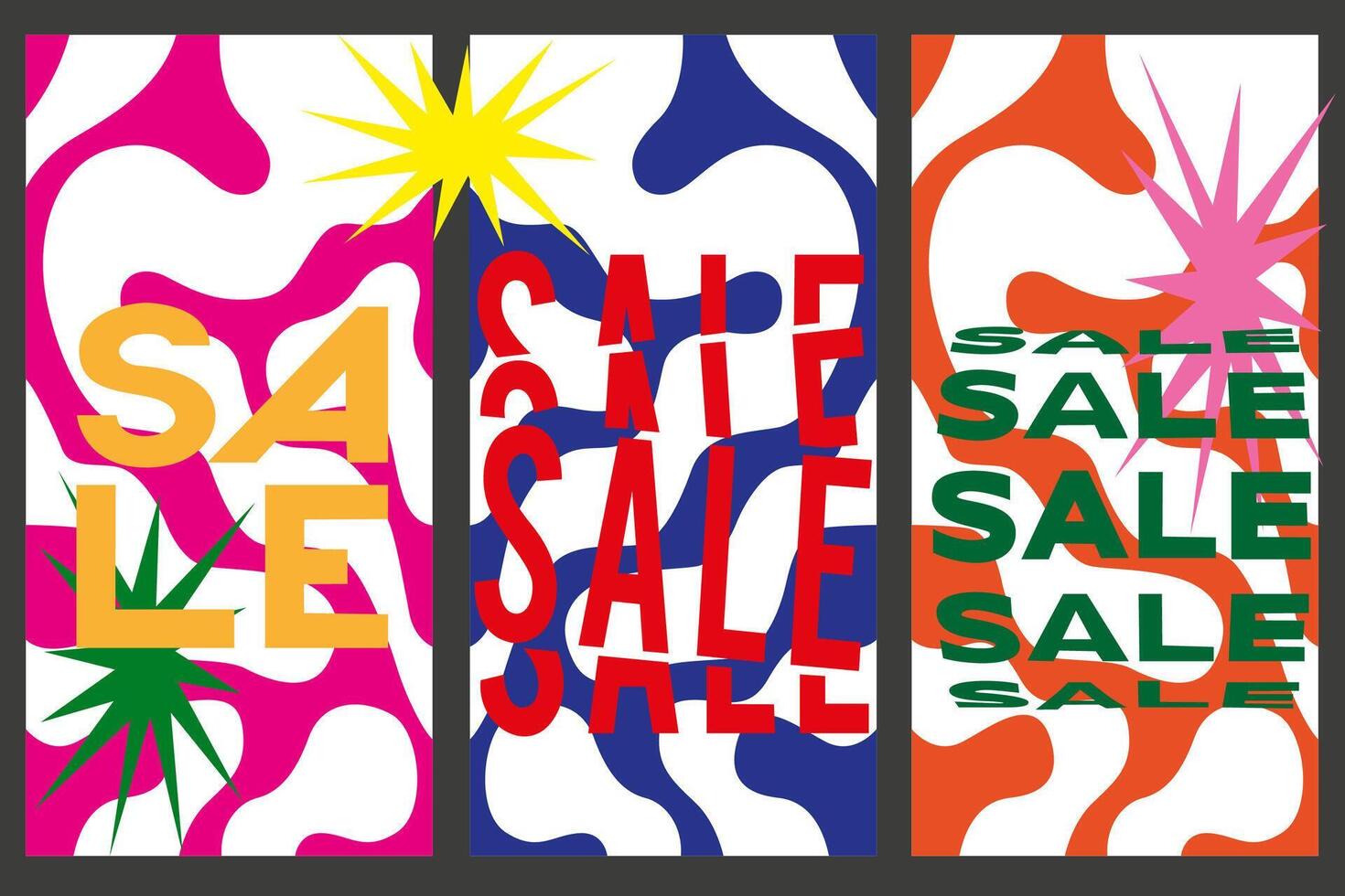 Colorful Geometric Summer background. Summer Sale Banner illustration. Season discount poster. Modern abstract art design with red, yellow and green inscription vector