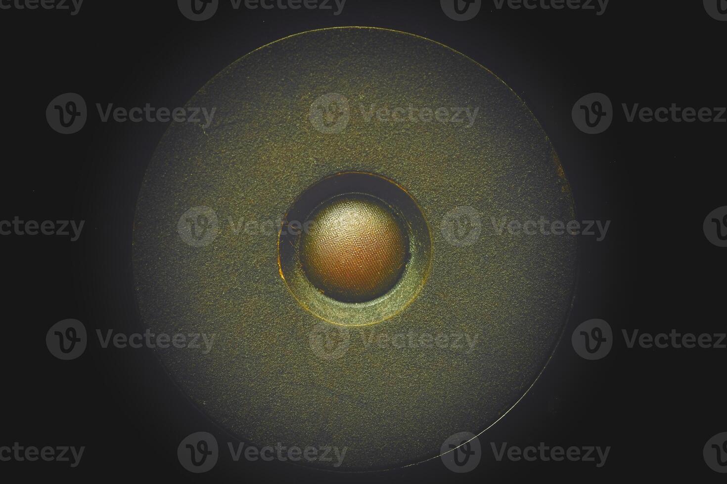 High frequency speaker tweeter in the column on dark photo