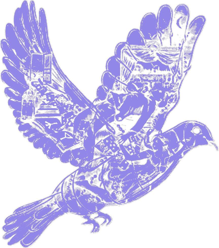 dove bird pattern design EPS illustration vector
