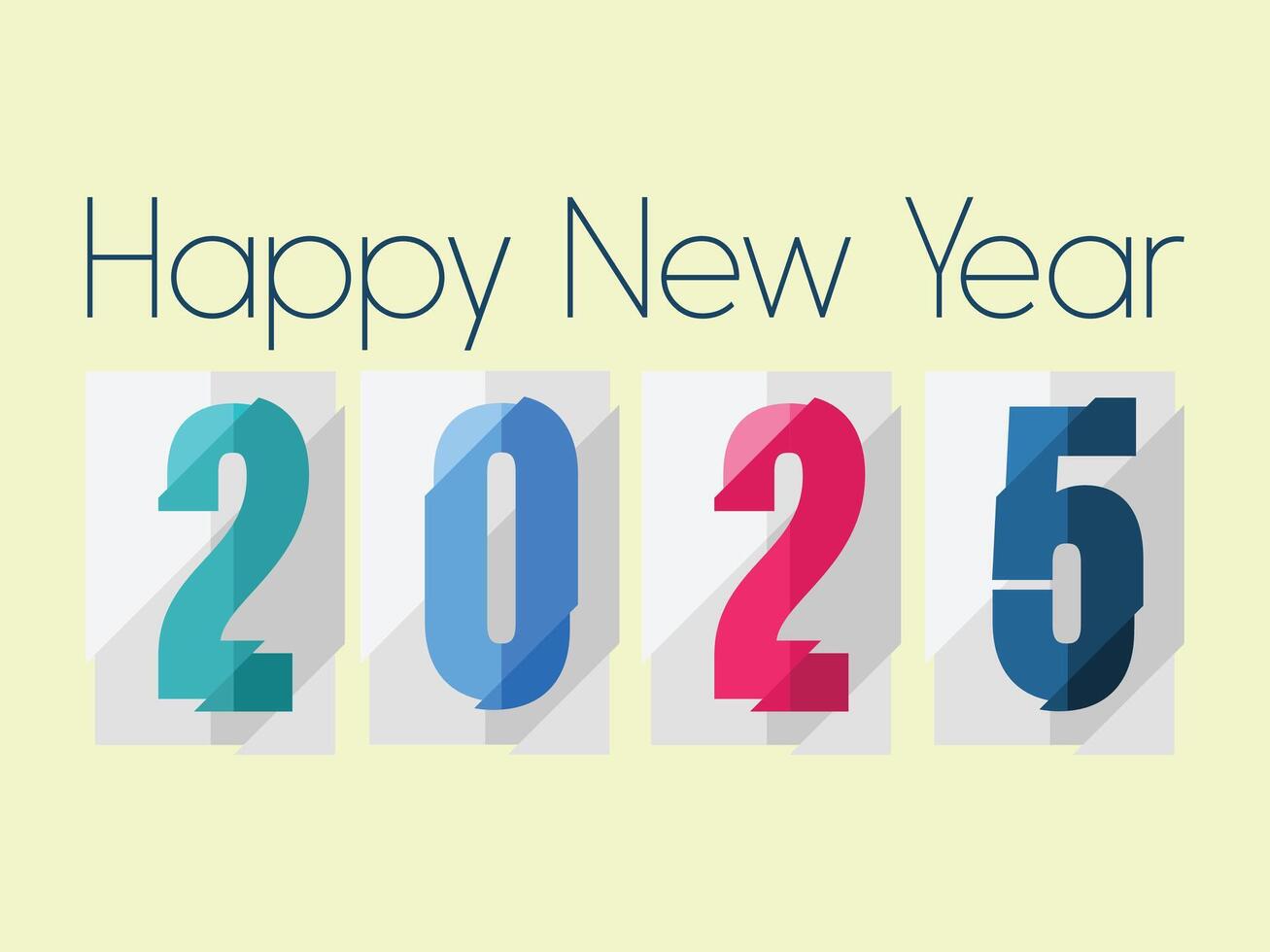Happy new year 2025 with business concept banner. The year number 2025 is colored on a yellow background. vector