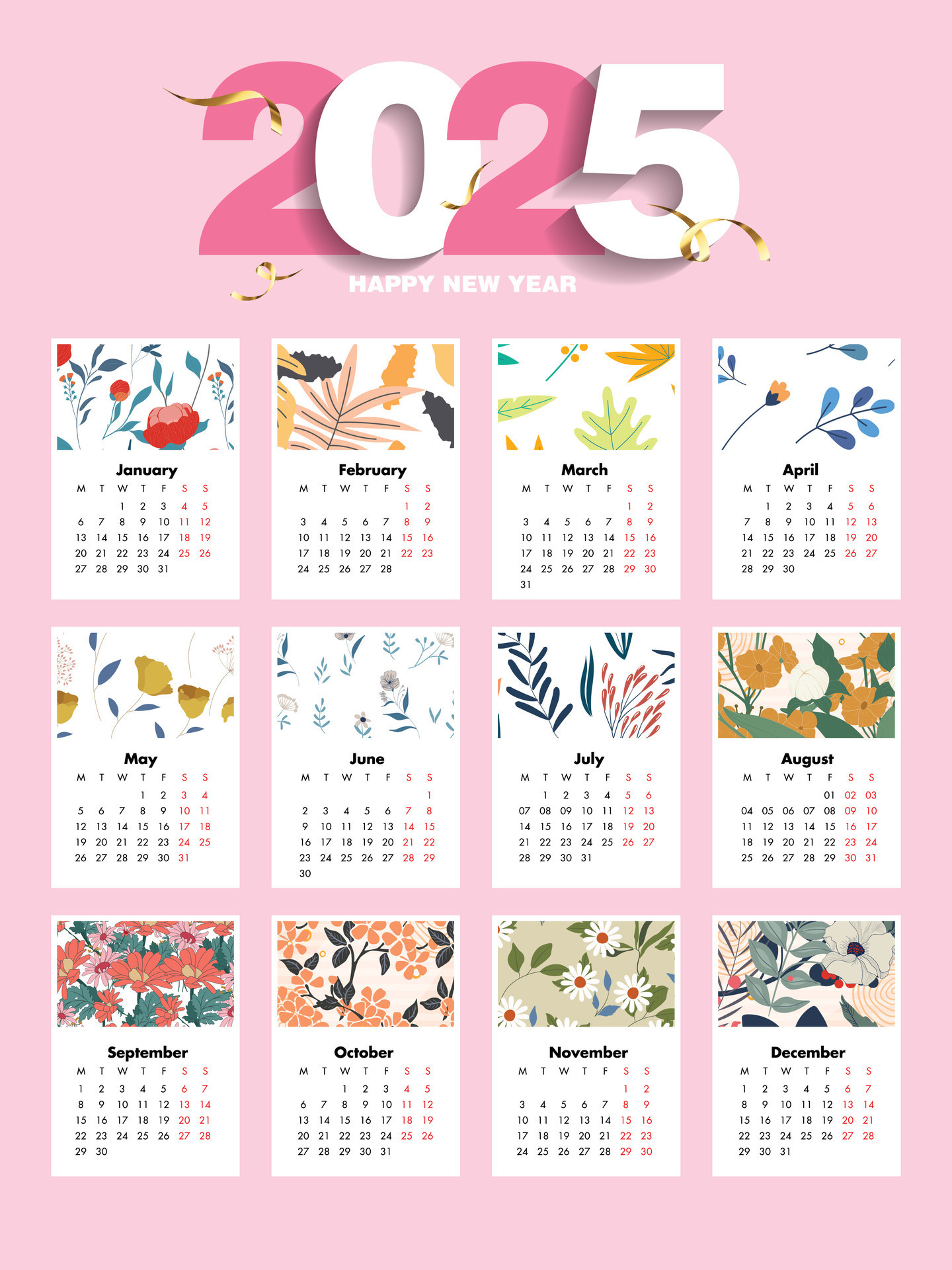oficina calendario 2025 color blanco rosado blanco. 2025 calendario modelo diseño. vertical a4