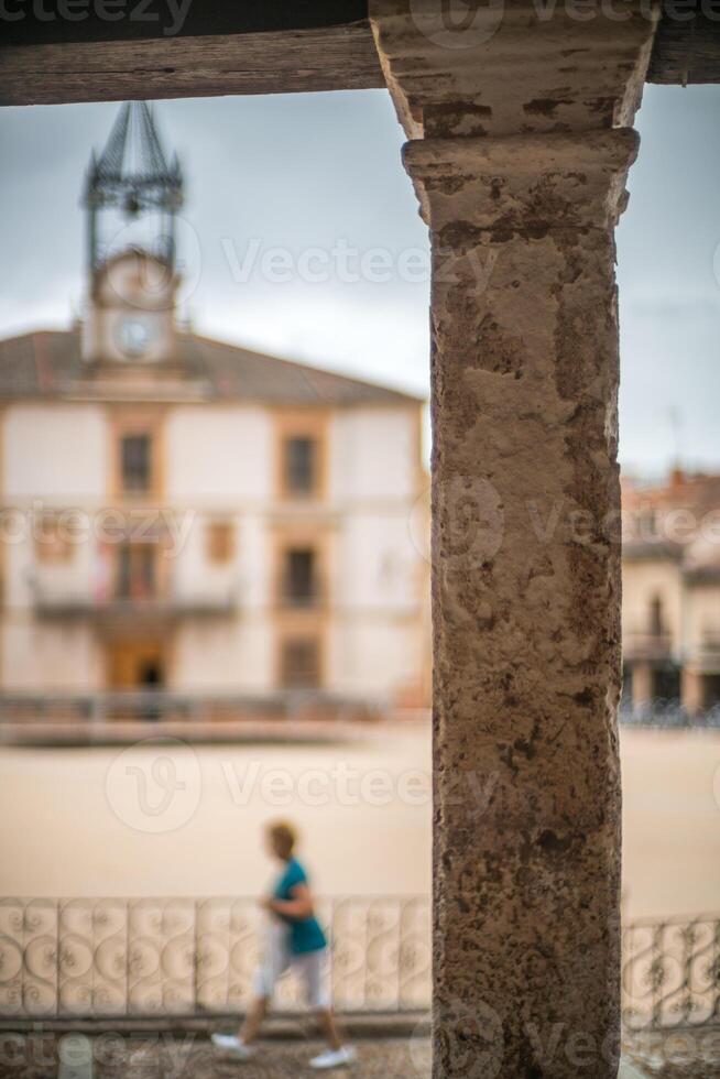 Historical Plaza Mayor in Riaza, Segovia, Spain photo