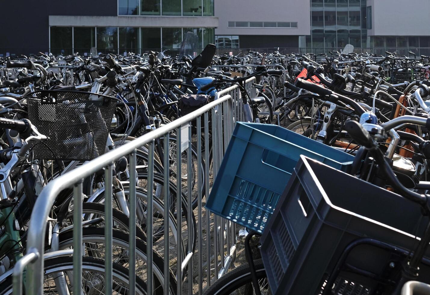 Huge number of bicycles parked in Amersfoort, Netherlands photo