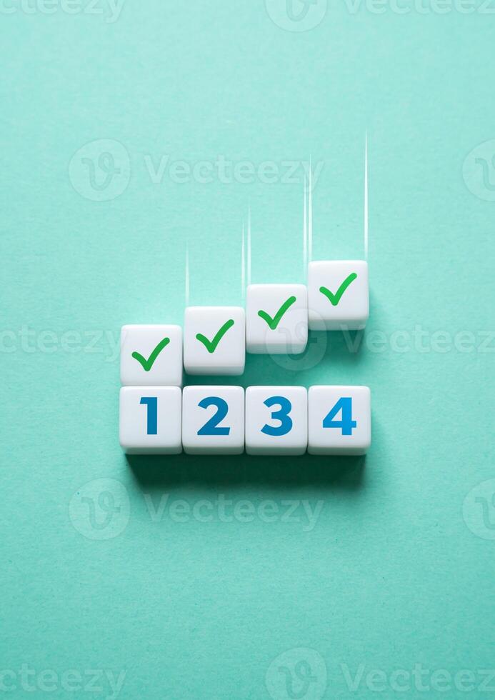 Completion of plan items. Fulfill the criteria and achieve success. Acquiring new skills. Gaining experience and opportunities. Rise to a higher level. photo