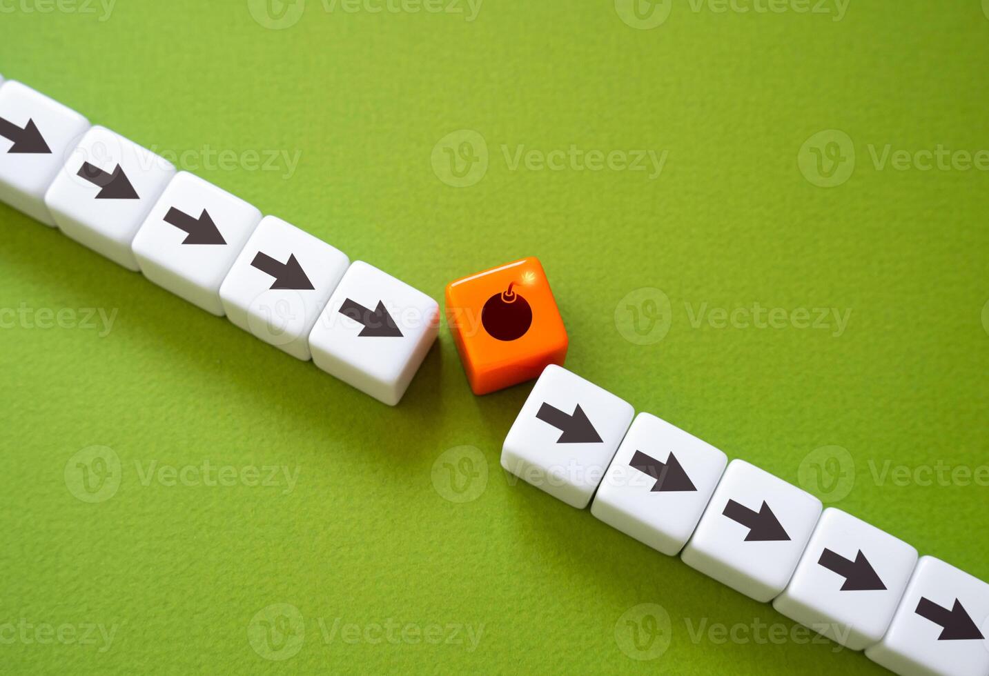 A bomb that can destroy all progress. Resolve the problem and continue the process. photo