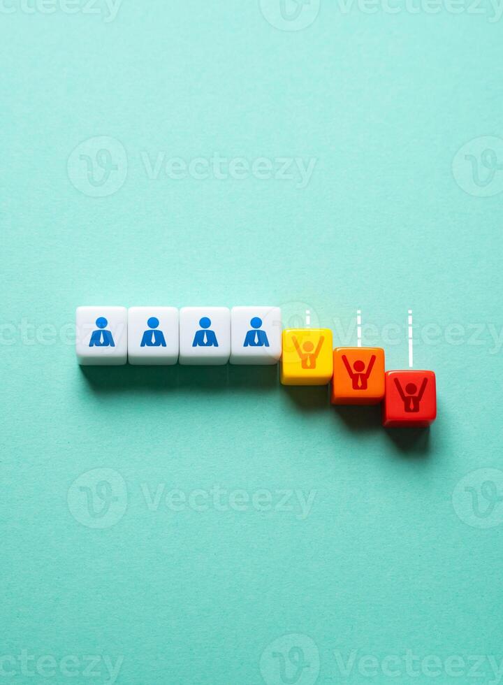 Dismissal of some employees. Economic crisis. Labor force reductions. Oversupply of specialized specialists. Save your business from collapse. A forced measure to preserve business. Overstaffed staff. photo