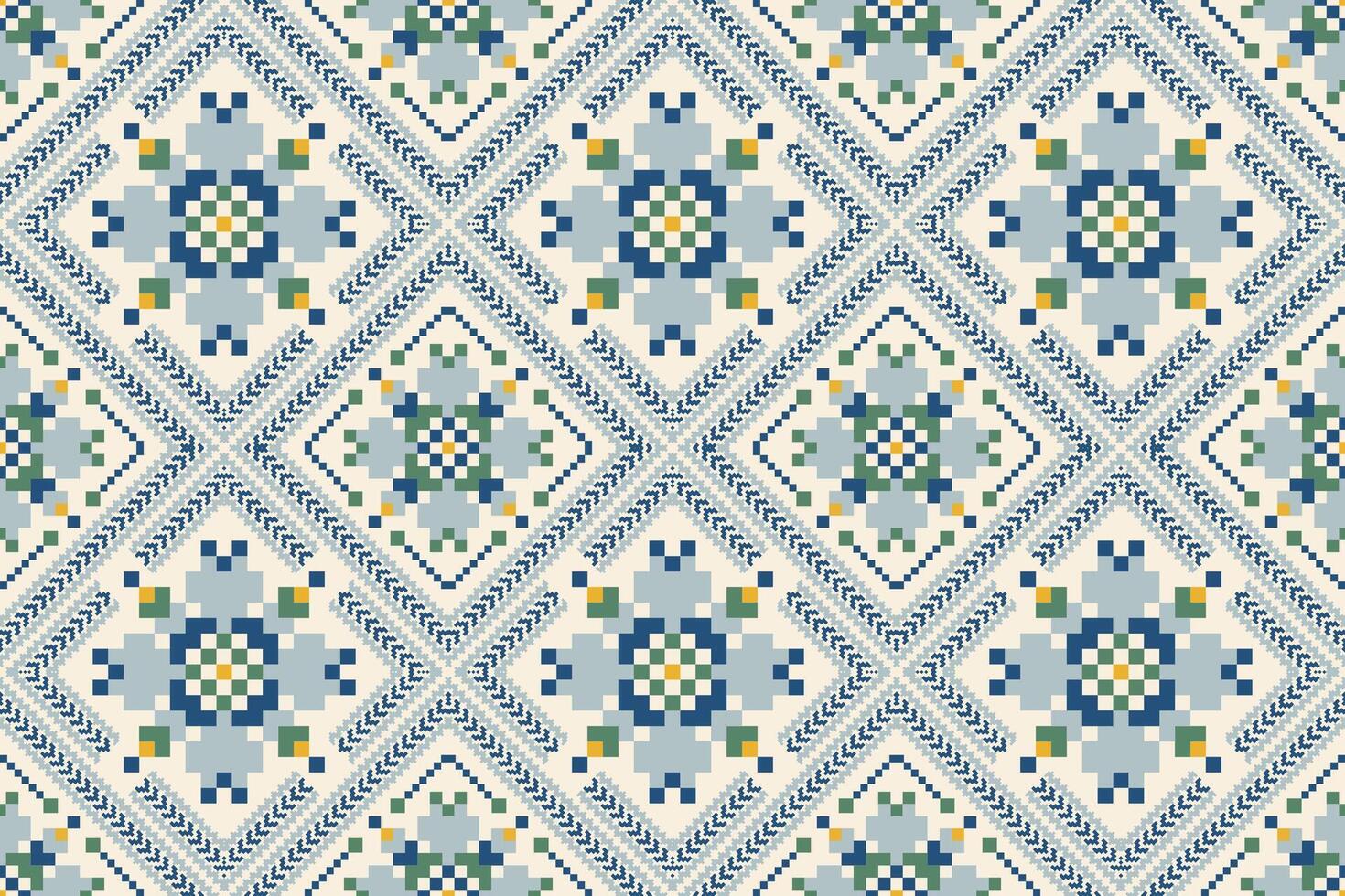 Geometric ethnic design seamless pattern on white background vector