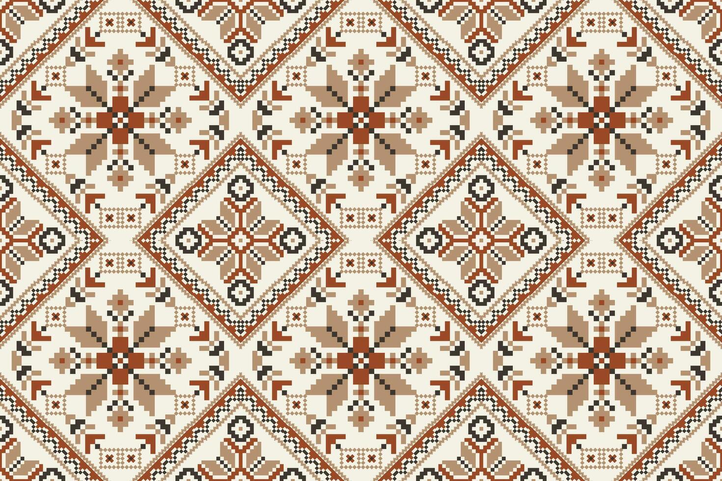 Geometric ethnic design seamless pattern on white background vector