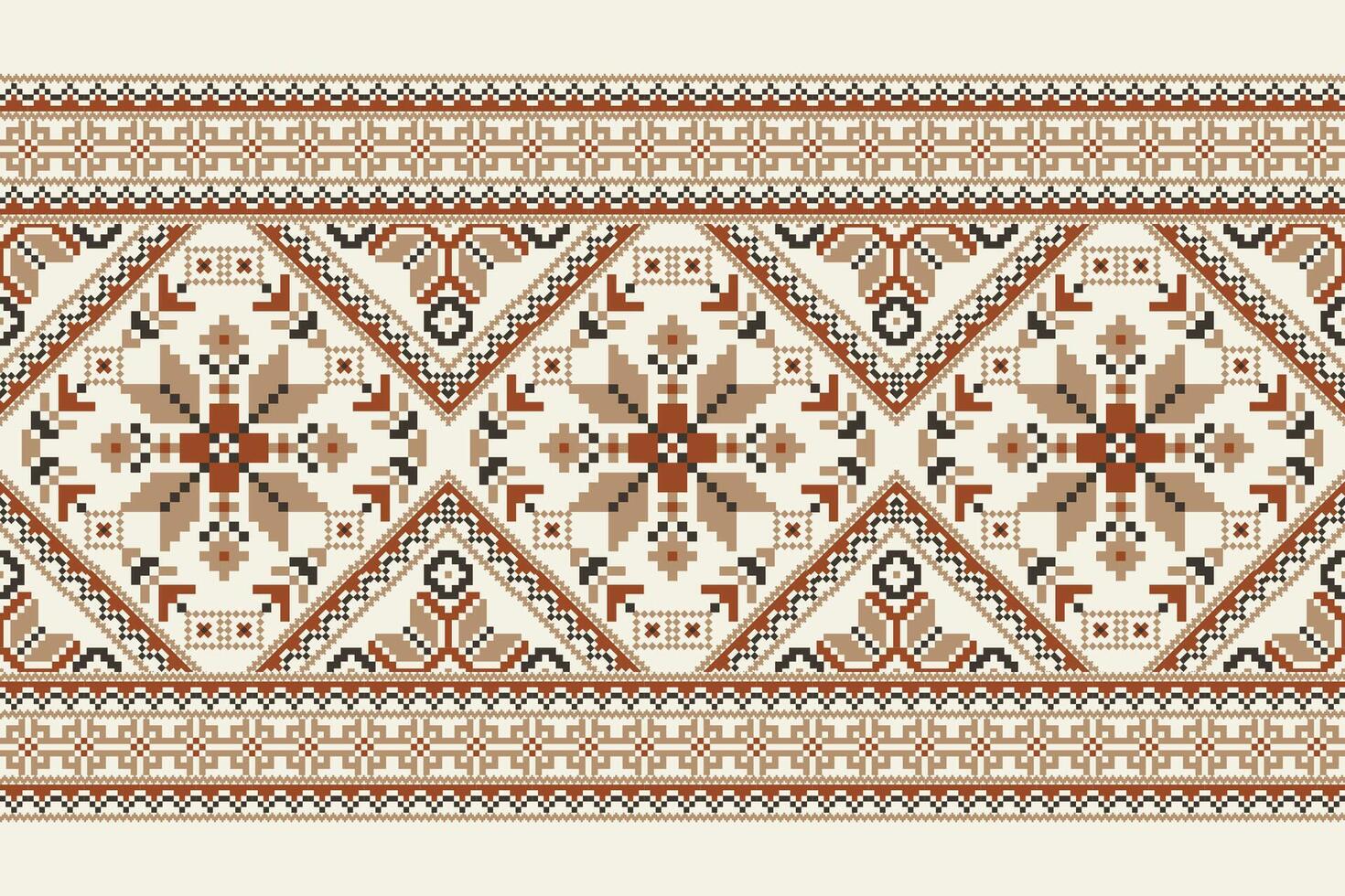 Geometric ethnic design pattern on white background vector