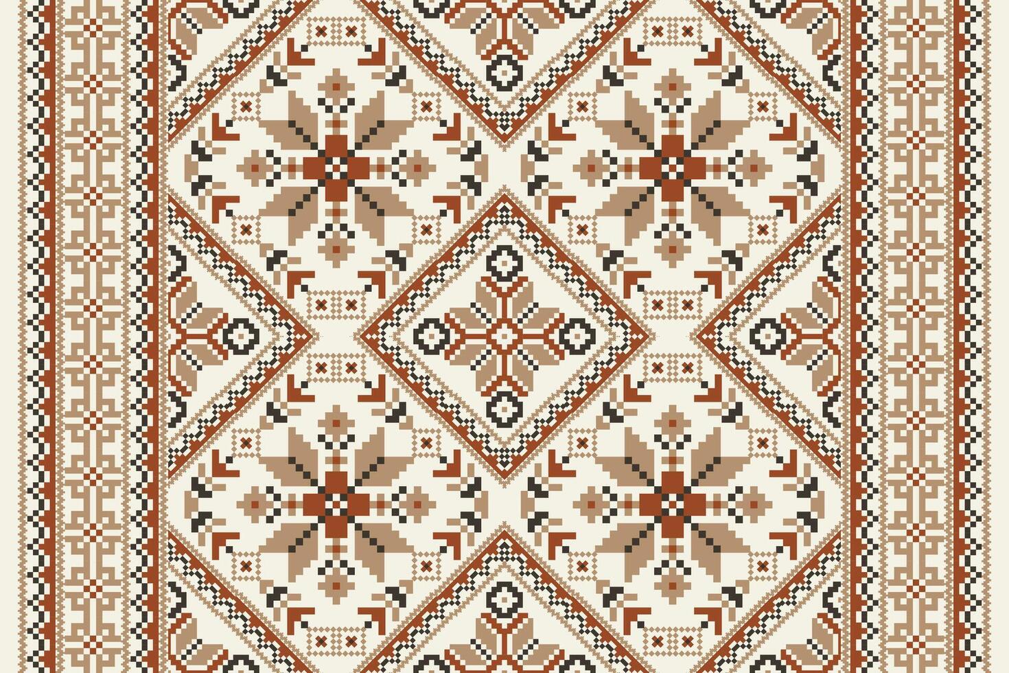 Geometric ethnic design pattern on white background vector