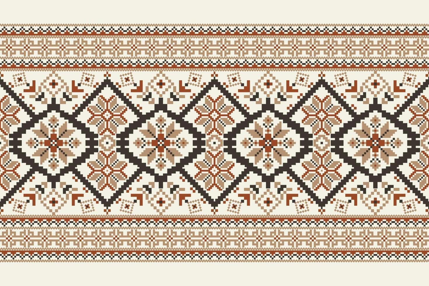 Geometric ethnic design pattern on white background vector