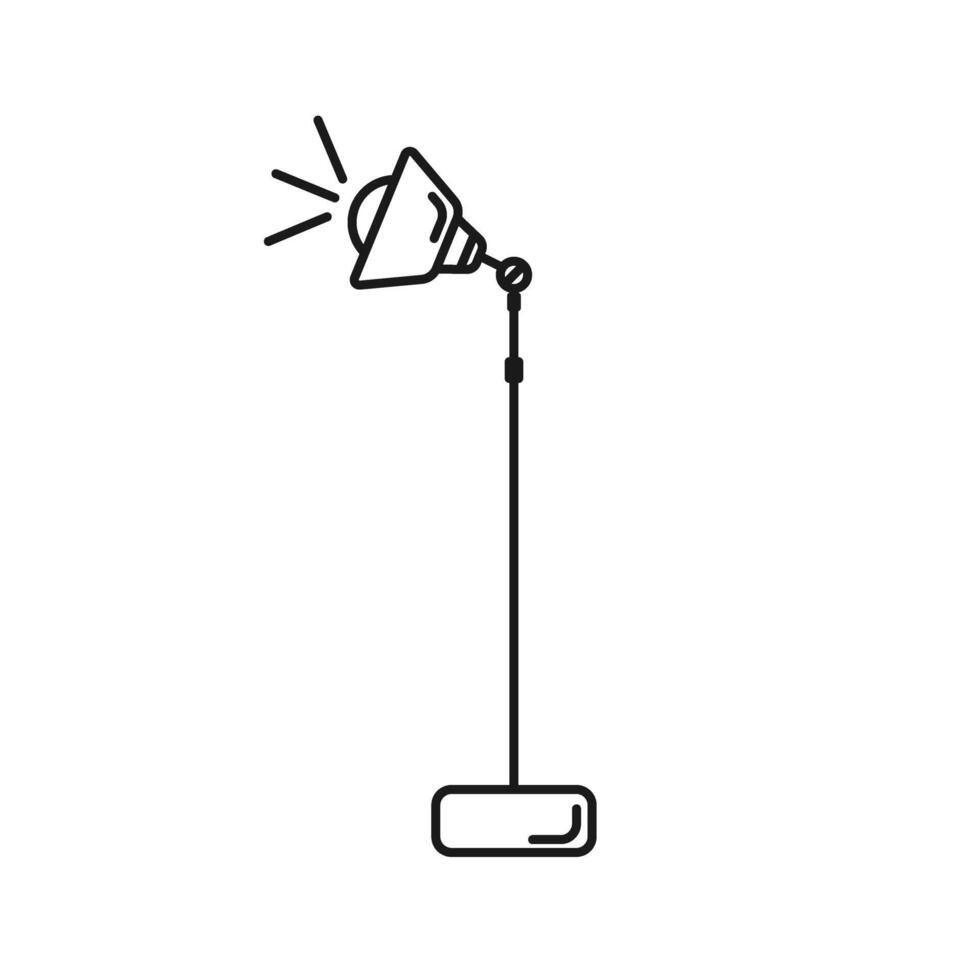 floor stand lamp uplighter outline style, illustration design vector