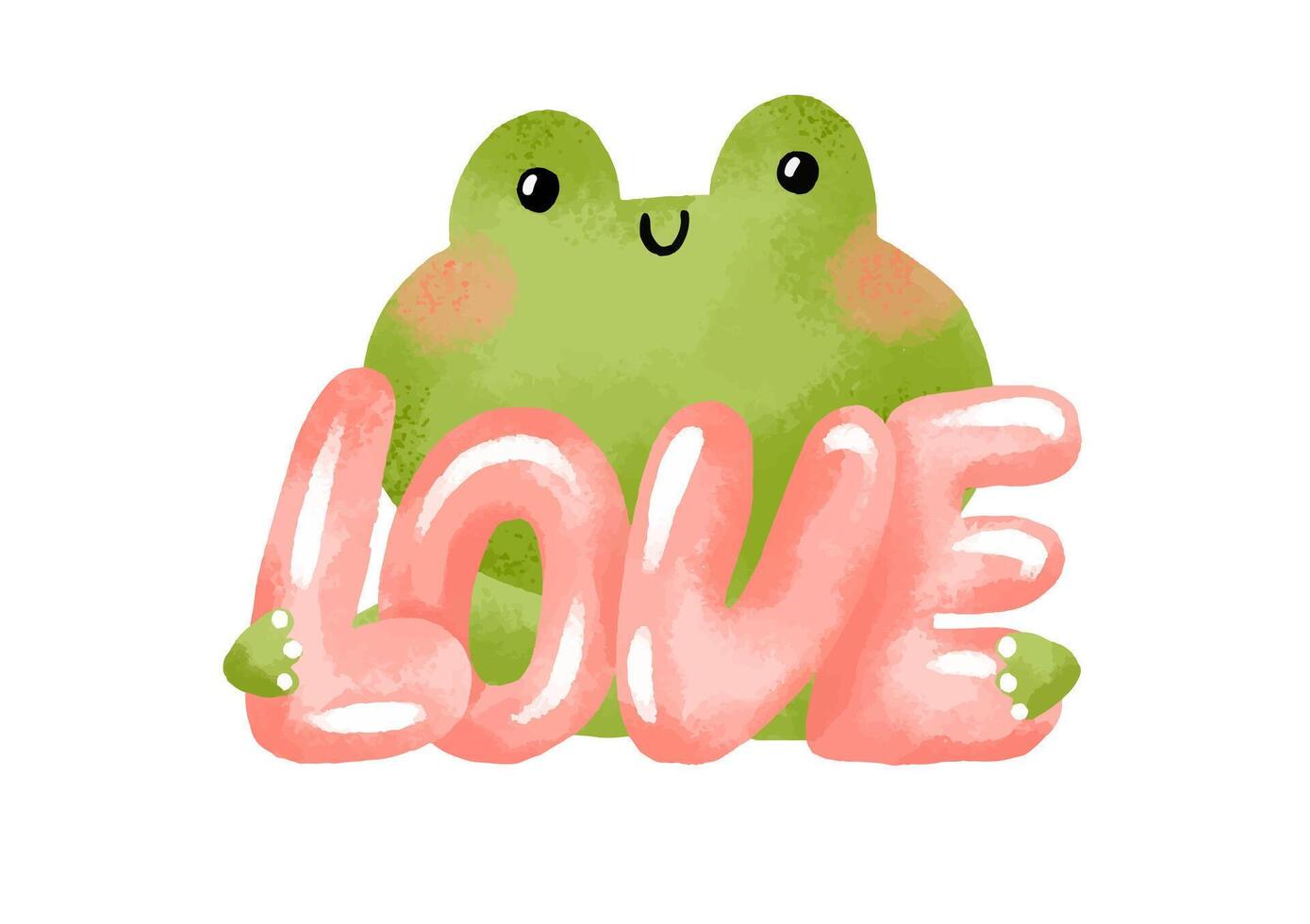 A set of frogs with hearts, frogs in love, a French frog with a vector