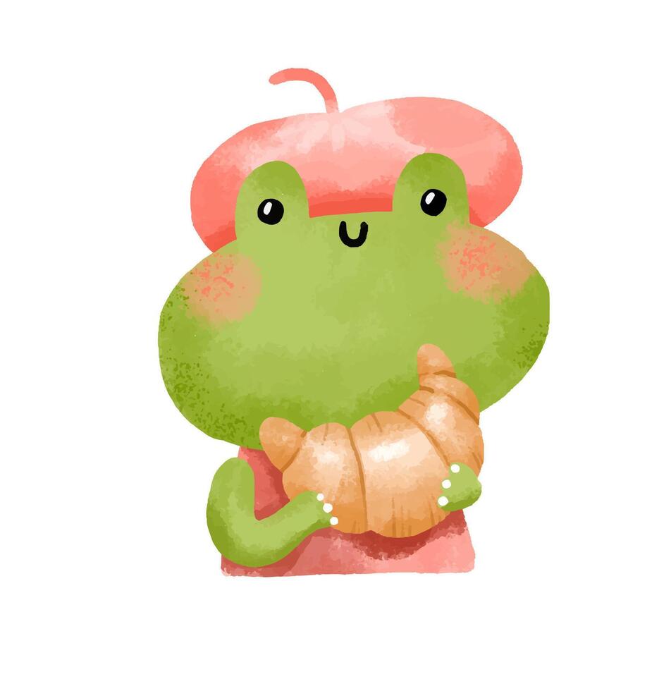 A set of frogs with hearts, frogs in love, a French frog with a vector