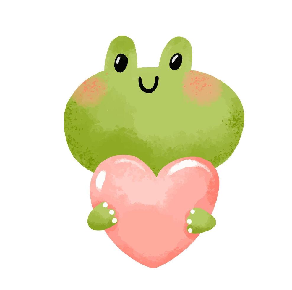 A set of frogs with hearts, frogs in love, a French frog with a vector