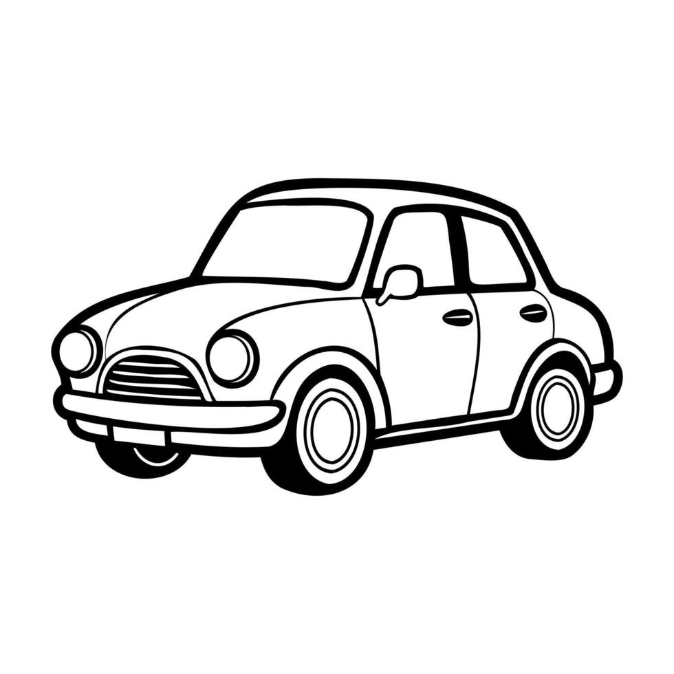 Classic Car Outline Illustration vector