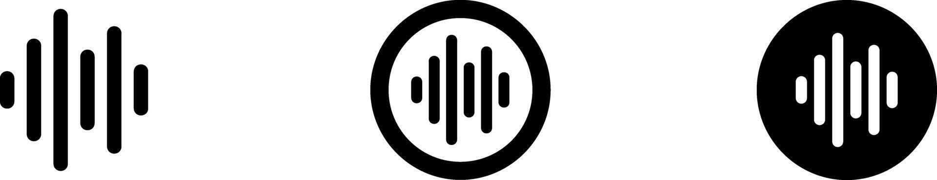 Sound wave or voice message set of icon. Music waveform, track radio play. Audio equalizer line. illustration Sound wave icon for voice recognition in virtual assistant, speech sign. vector