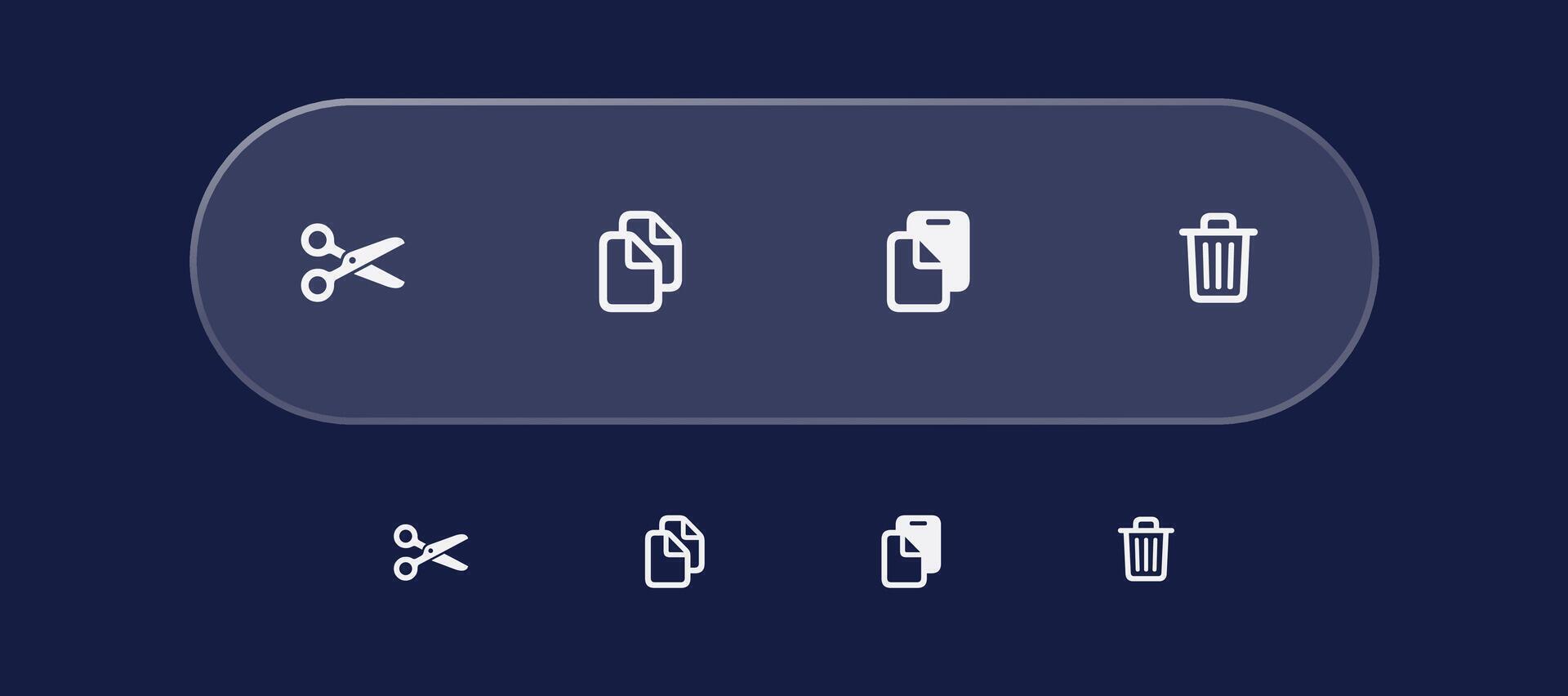 Set of Simple Flat Copy, cut, delete and Paste Icons Illustration Design, Copy Paste Symbol Collection with Outlined Style Template . vector