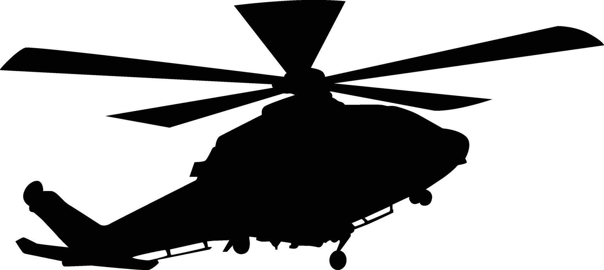 Helicopter silhouette full length illustration vector