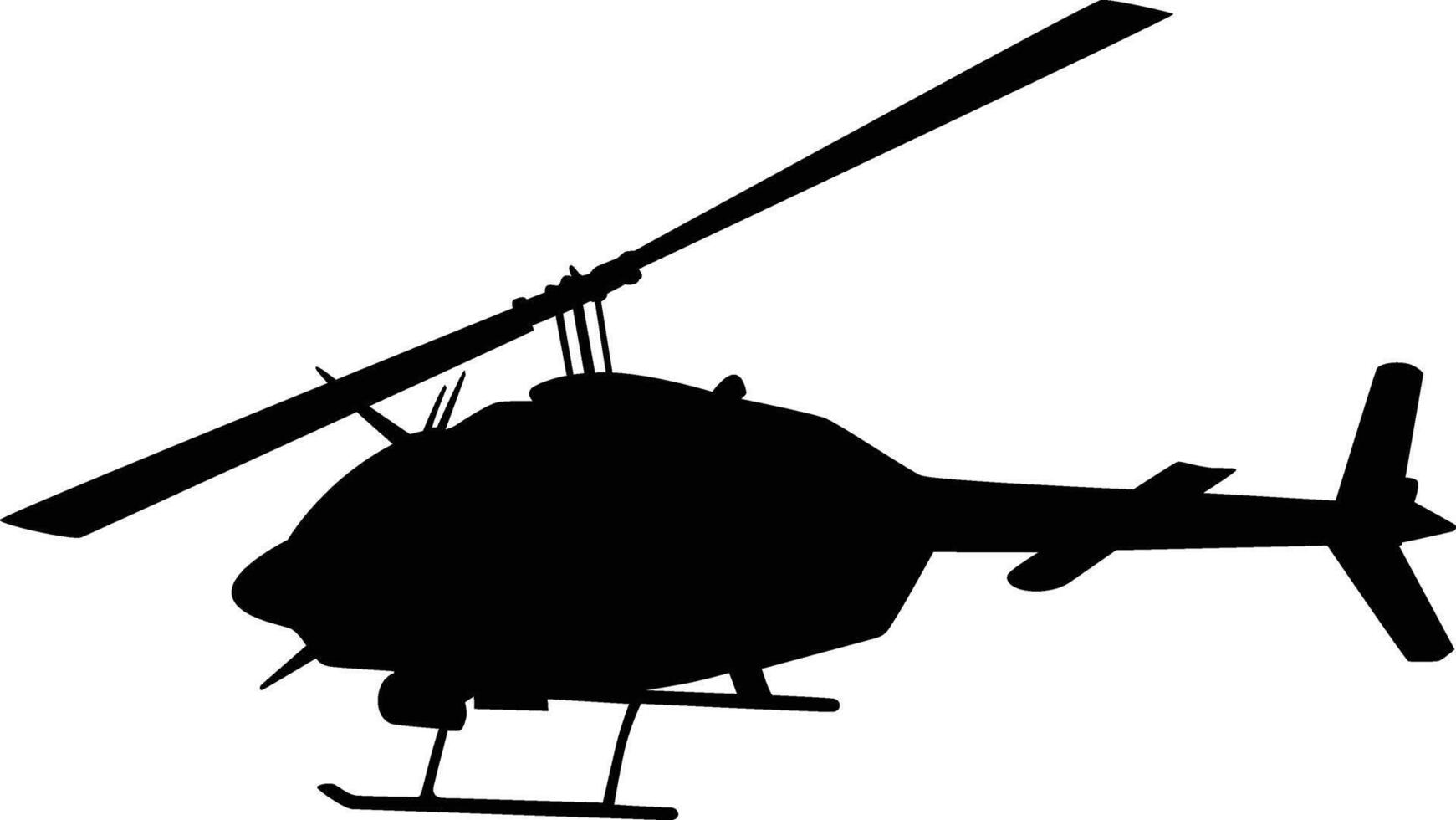 Helicopter silhouette full length illustration vector