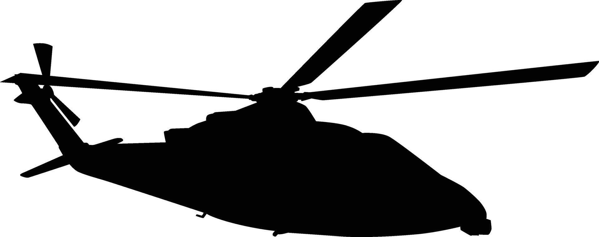 Helicopter silhouette full length illustration vector