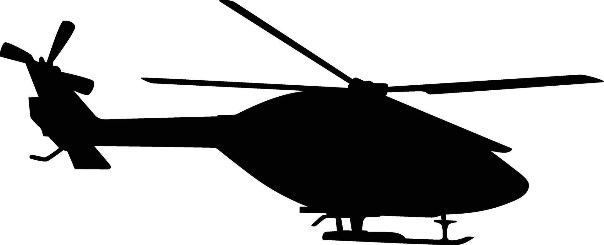 Helicopter silhouette full length illustration vector