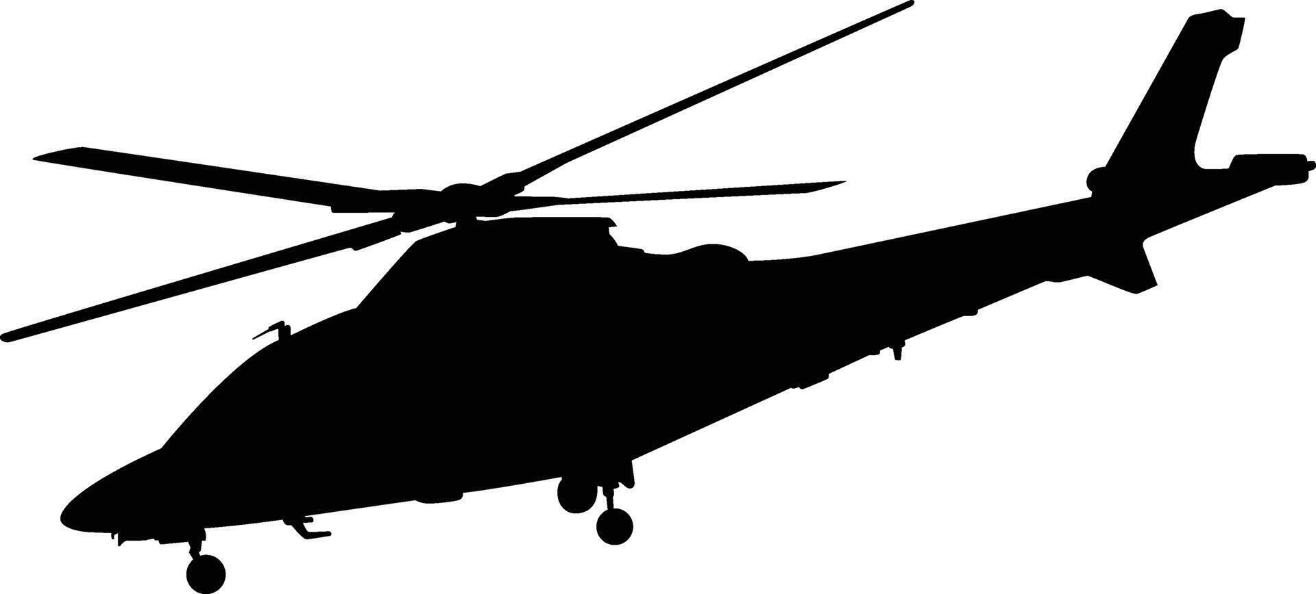 Helicopter silhouette full length illustration vector