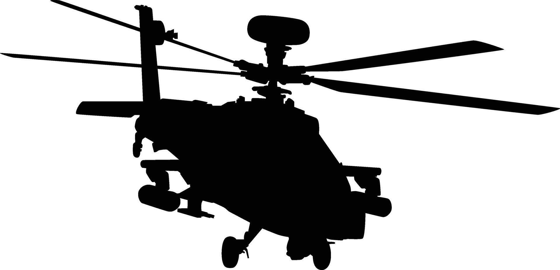 Helicopter silhouette full length illustration vector