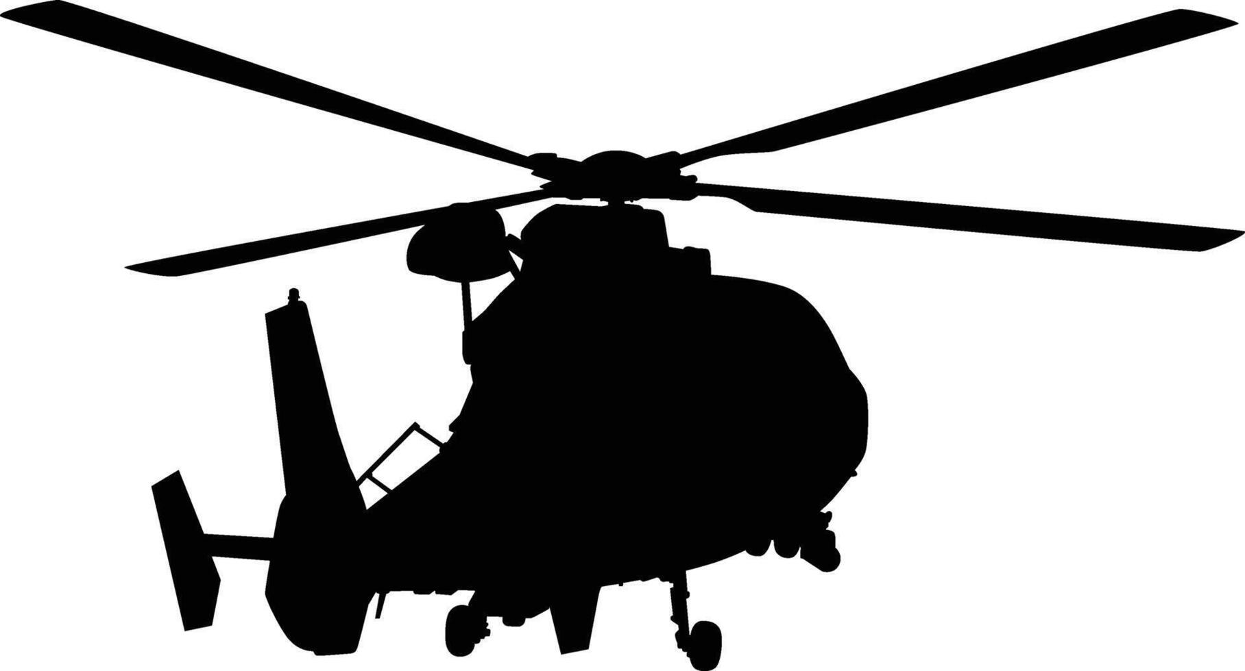 Helicopter silhouette full length illustration vector