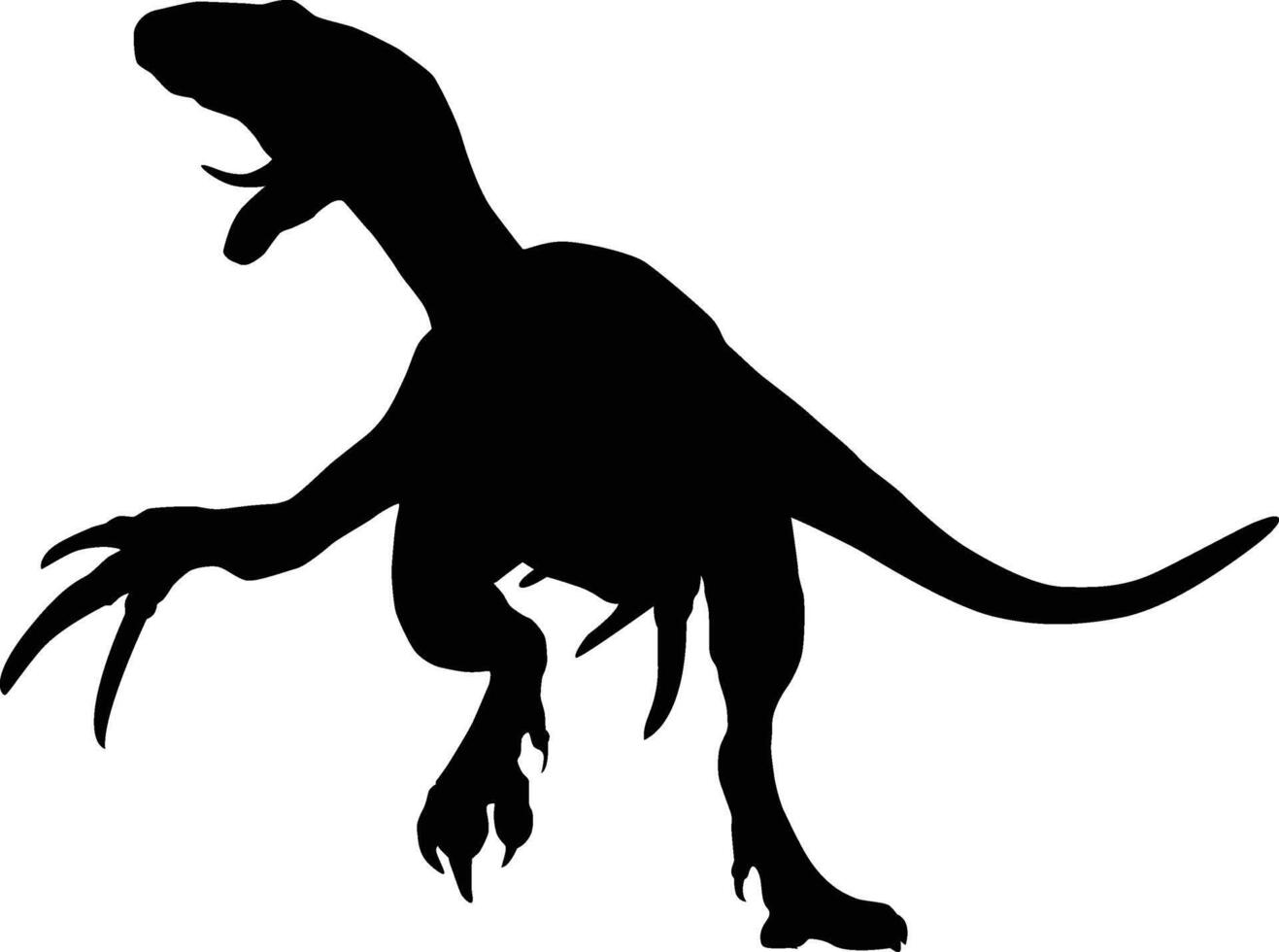 Dinosaur silhouette full body illustration vector