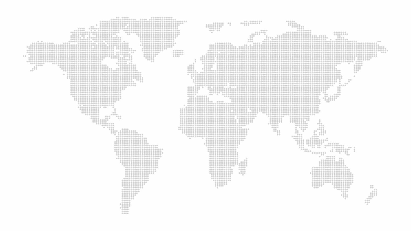 grey color dotted world map background isolated on white vector