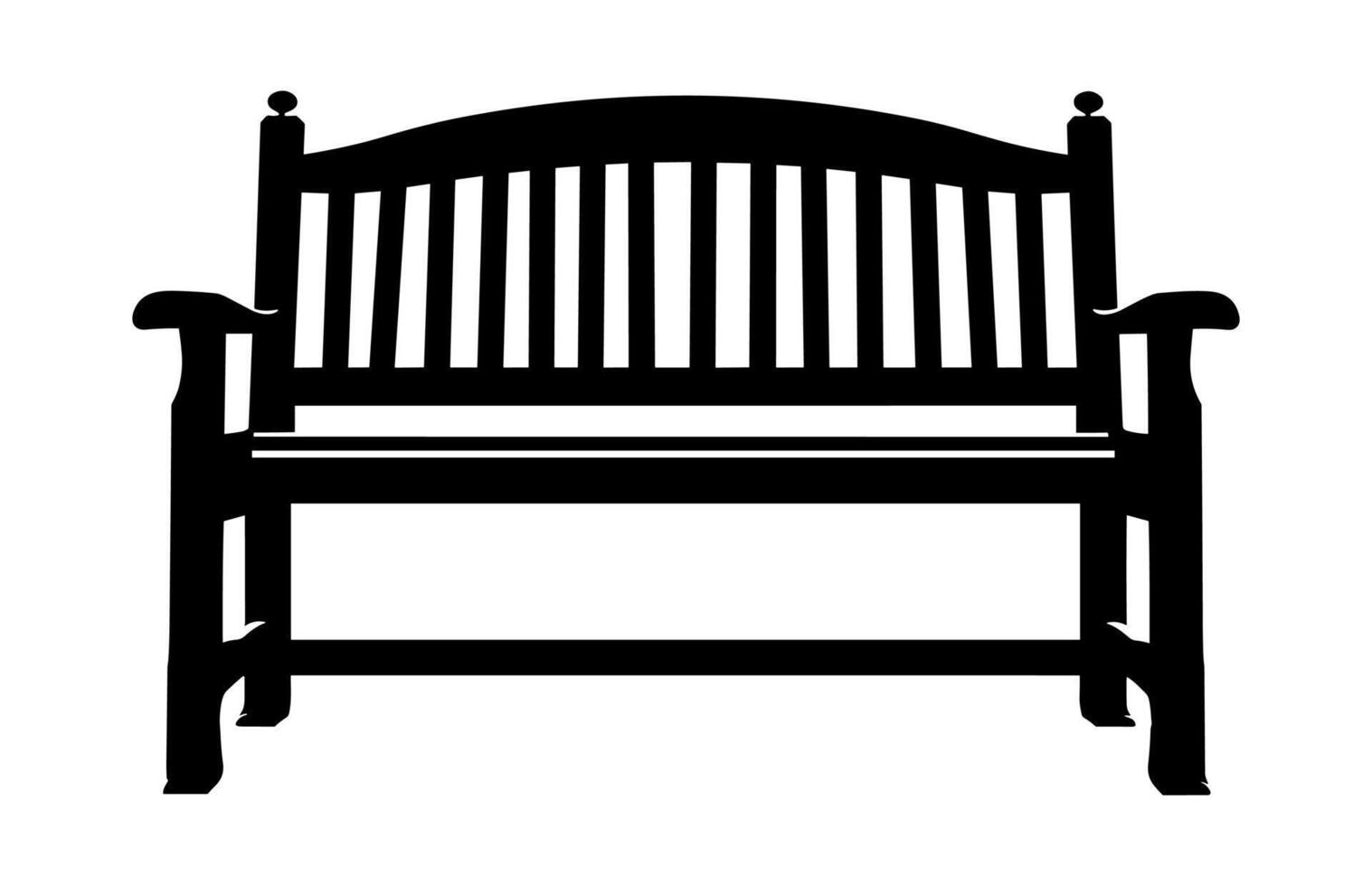 Wooden Bench Silhouette Clipart Bundle, Park Bench black Silhouette Set vector