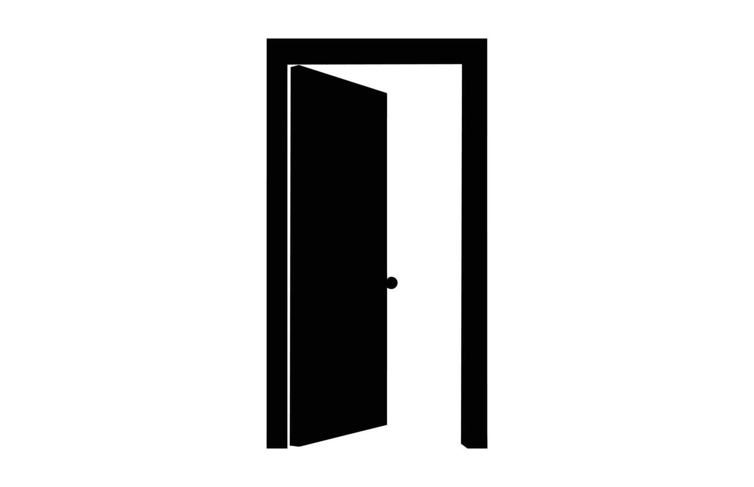 Open Door Silhouette Clipart isolated on a white background vector