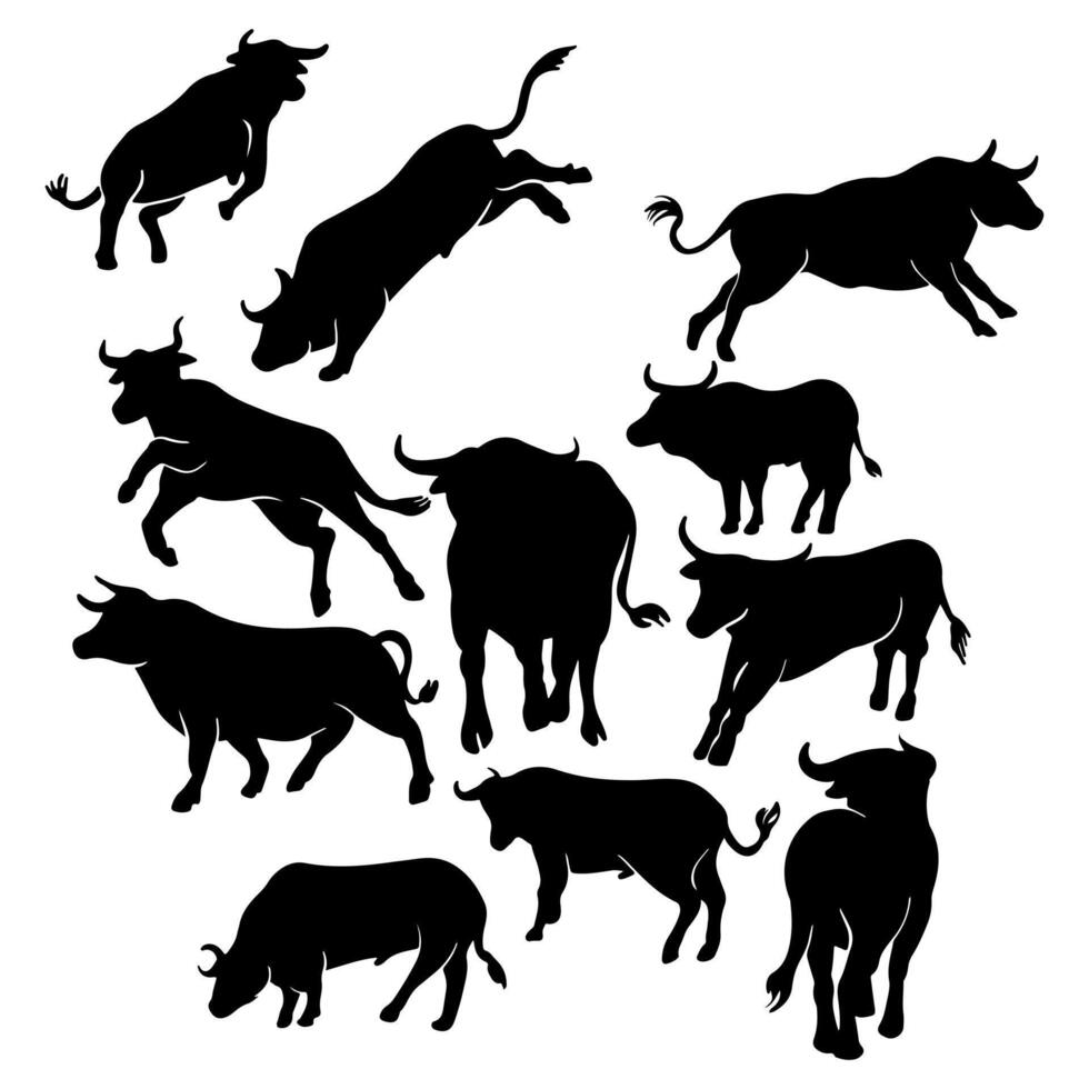 bull silhouette logo design vector