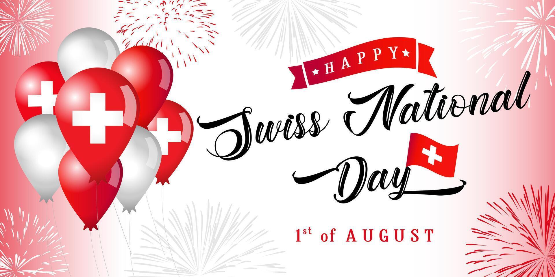 Happy Swiss national day creative banner vector