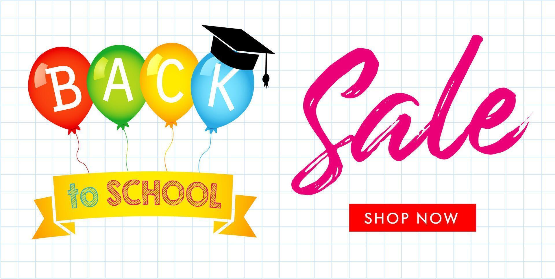 Back to School SALE creative advertising banner vector