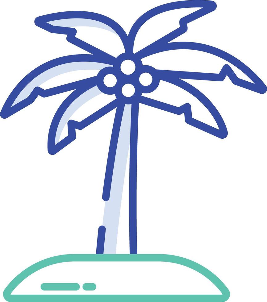 Palm Tree outline color illustration vector