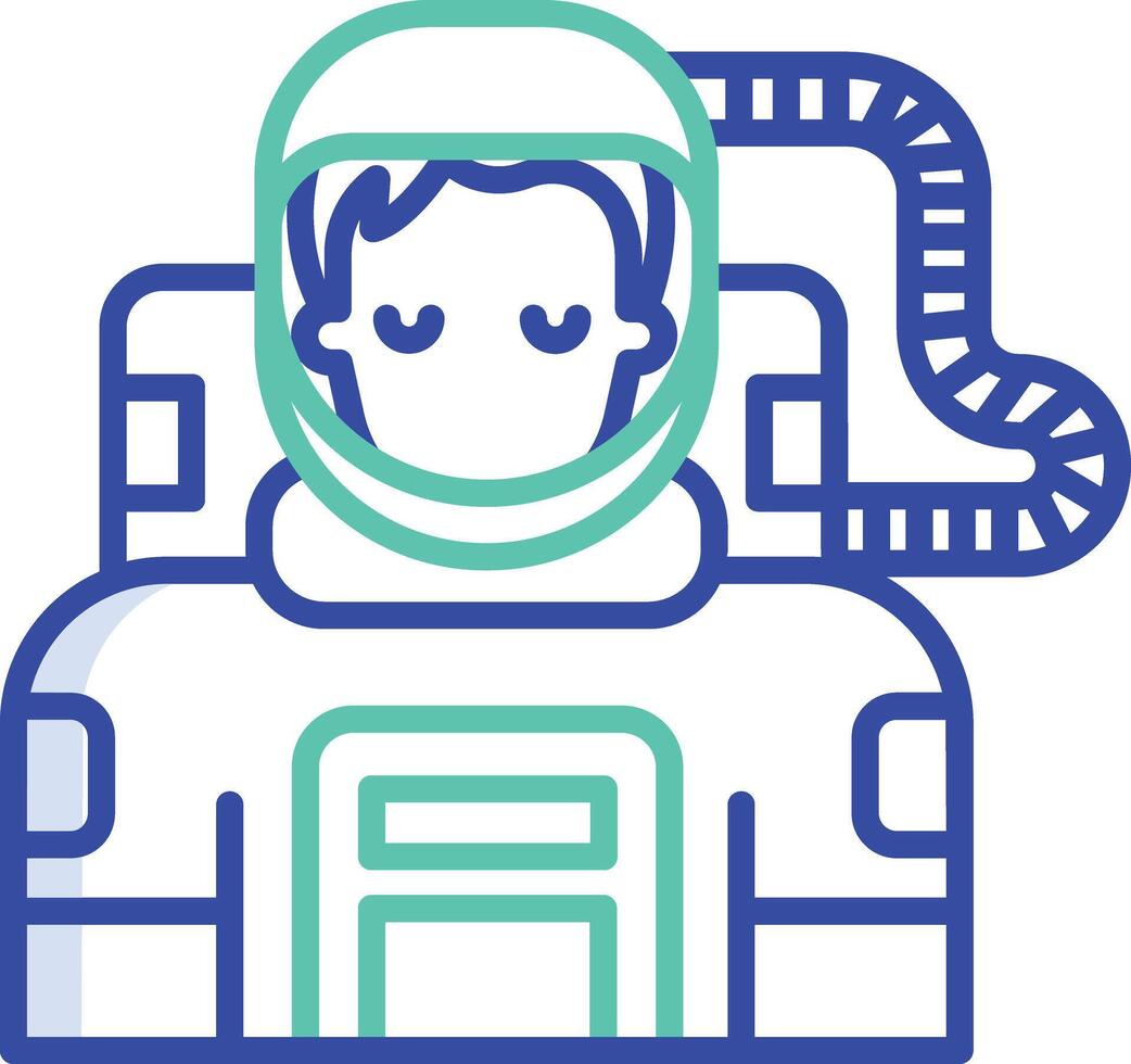 Astronaut outline color illustration vector