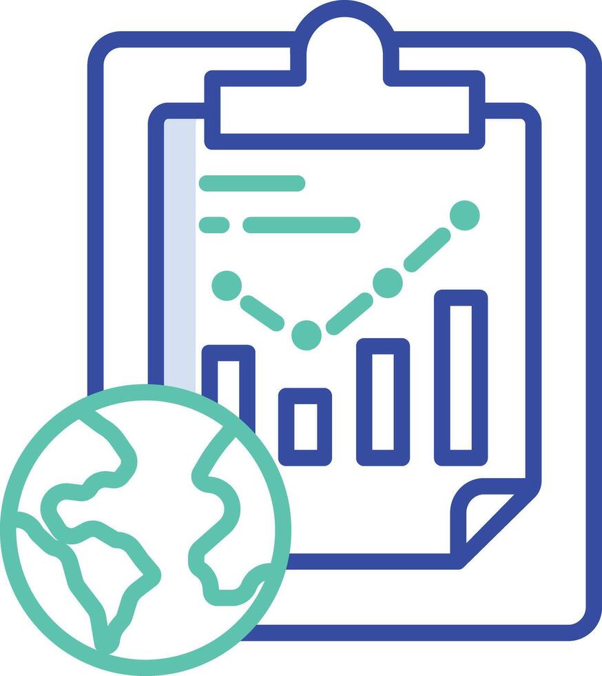 Earth Report outline color illustration vector