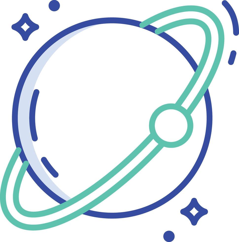 Saturn Planet outline color illustration vector