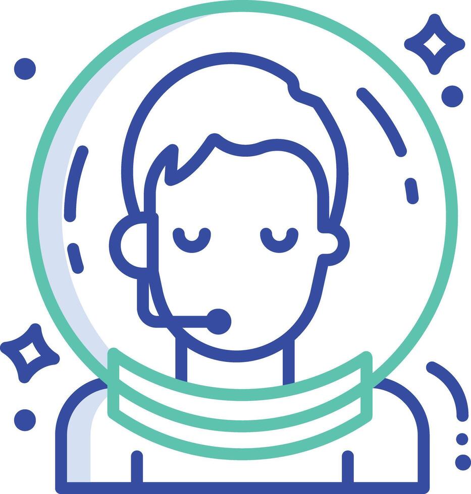 Man Astronaut outline color illustration vector
