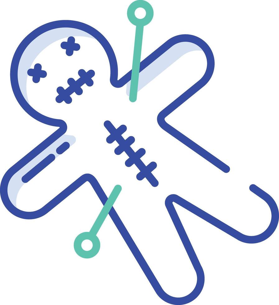 Voodoo outline color illustration vector