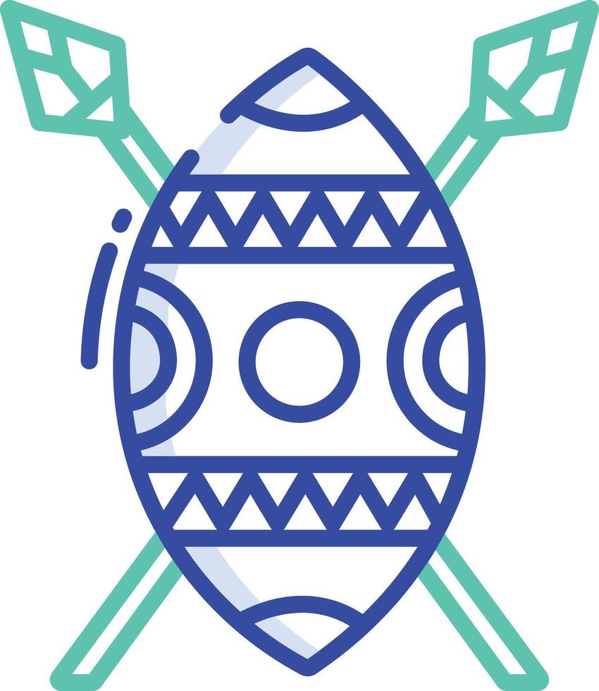 Zulu outline color illustration vector
